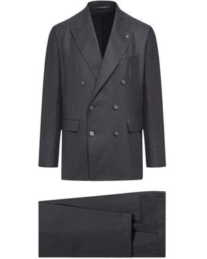 Tagliatore Double-Breasted Wool Suit - Gray