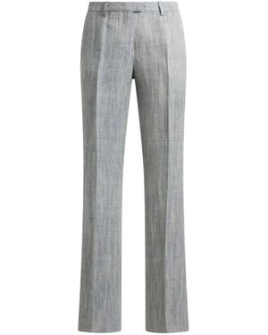 Etro Linen-Blend Pants - Gray