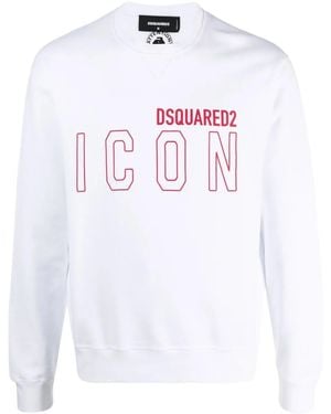 DSquared² Sweatshirt Mit Logo-Print - Weiß