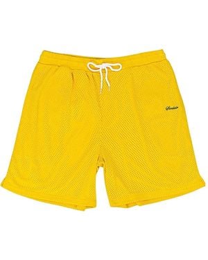 Sinclair Mesh-Shorts mit Script-Logo - Gelb
