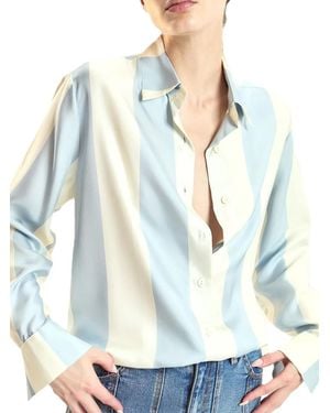 Cynthia Rowley Striped Silk Shirt - White