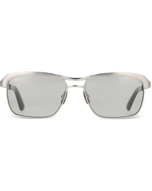Yellows Plus Lunettes De Soleil Browline À Effet Métallisé - Grey