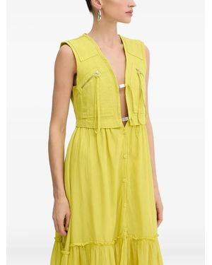 Pinko Tiered Maxi Dress - Yellow