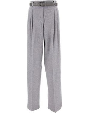 Max Mara Pleated Belt-embellished Trousers - グレー