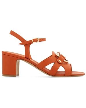 Ferragamo Gancini Ornament Sandals - Orange