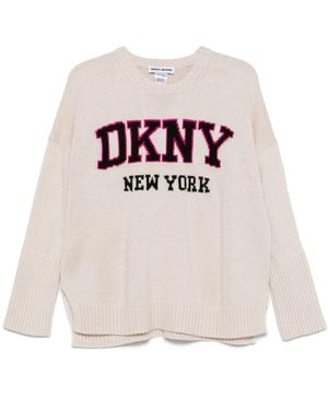 DKNY Varsity-Logo Jumper - White