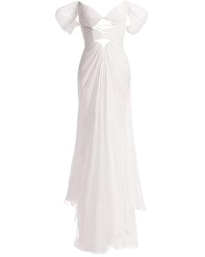 Maria Lucia Hohan Cassiopeia Cut-Out Lace-Up Maxi Dress - White