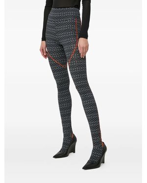 Patrizia Pepe Printed Leggings - Black