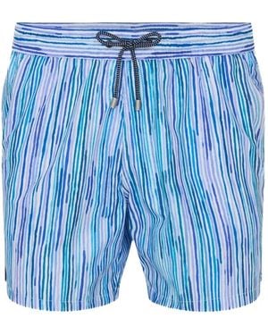 Patrick Assaraf Gestreifte Badeshorts - Blau