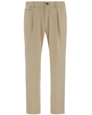 Herno Broek Met Geplooide Voorkant - Naturel