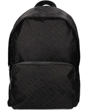 BOSS Mochila con motivo de cremallera - Negro