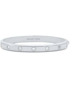 Michael Kors Crystal-Embellished Bangle Bracelet - White