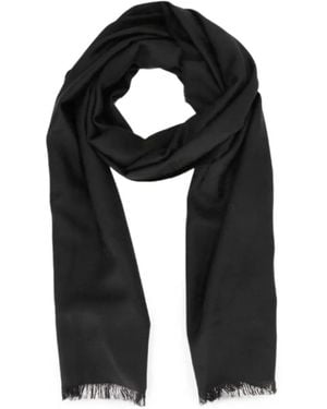 Isaia Fringed-Edge Scarf - Black