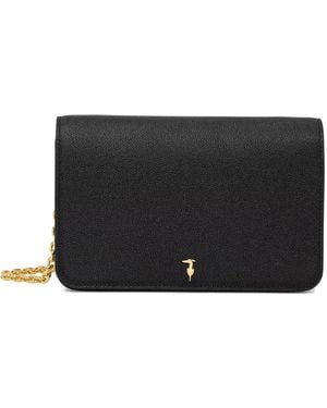 Trussardi Grainy Chain-Link Crossbody Bag - Black