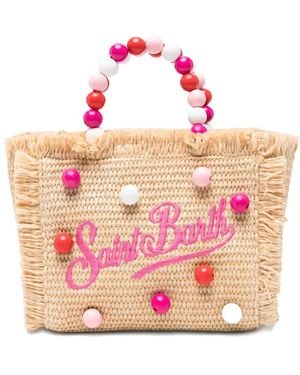 MC2 Saint Barth Mini Vanity Beaded Tote Bag - Pink