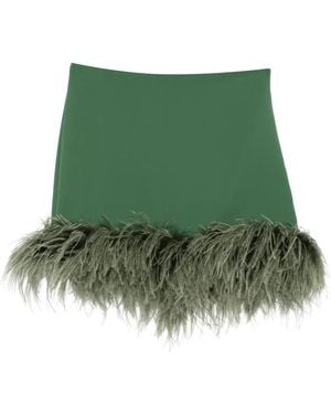 P.A.R.O.S.H. Feather-Trim Mini Skirt - Green