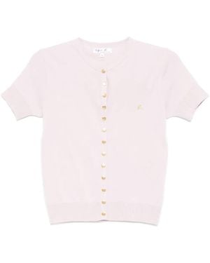 agnès b. Swing Short-Sleeved Cardigan - Pink