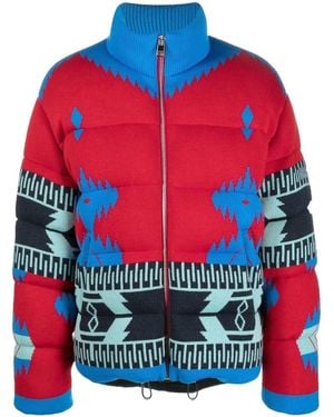 Alanui Icon Jacquard Padded Jacket - Red