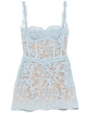 Ermanno Scervino Corset-Style Mini Dress - Blue
