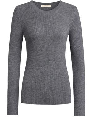 12 STOREEZ Ribbed Merino Jumper - Grey