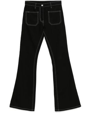 Courreges Topstitched Bootcut Jeans - Black