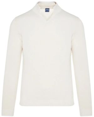 Fedeli V-Neck Sweater - White