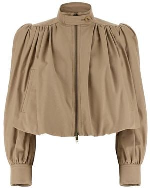 Chloé Curled Boule Cotton Jacket - Natural