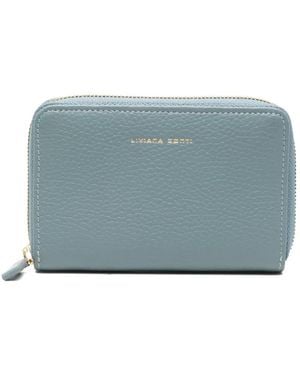 Liviana Conti Zip Leather Wallet - Blue