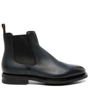 Santoni Leather Chelsea Boots - Black