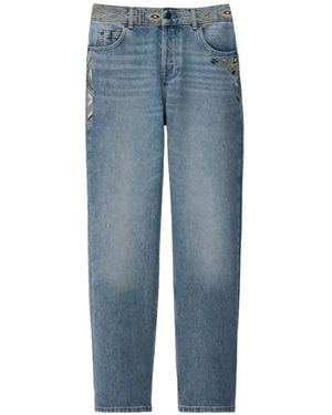Ba&sh Rizie Embroidered Jeans - Blue