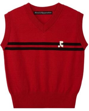 Rest&Recreation Strickweste Im Layering-Look - Rot