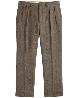 RRL Herringbone-Pattern Pleated Pants - Gray