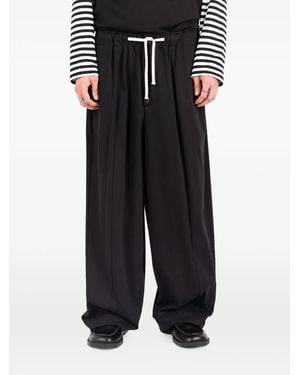 Societe Anonyme Helsinki Pleated Drawstring-Waist Pants - Black