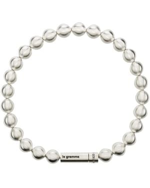 Le Gramme Le 47G Brushed Bead Bracelet - Metallic
