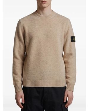 Stone Island Pullover Mit Logo-Patch - Natur