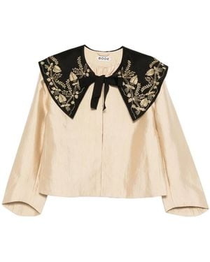 Bode Embroidered-Collar Jacket - Natural