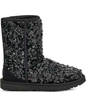 UGG Classic Short Chunky Sequin-Embellished Boots - Black