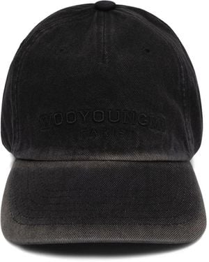 WOOYOUNGMI Gorra vaquera con efecto teñido - Negro