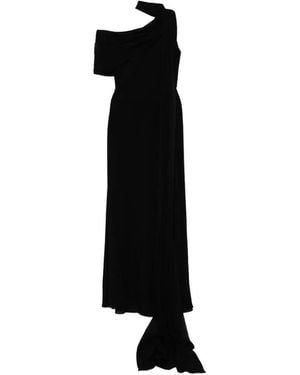 Elie Saab Silk Maxi Dress - Black