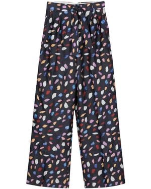 Essentiel Antwerp Frankrijk Graphic-Print Palazzo Pants - Blue