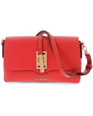Love Moschino Logo Foldover Shoulder Bag - Red