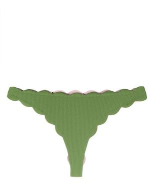 Marysia Swim Antibes Scallop-Edge Bikini Bottoms - Green
