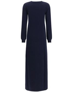 Malo Cashmere Long-Sleeve Maxi Dress - Blue