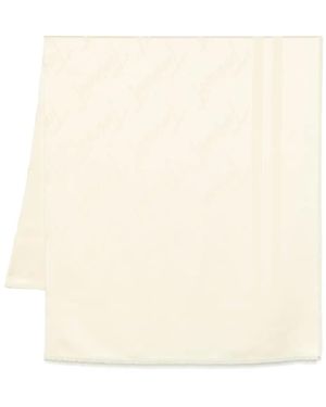 Twinset Écharpe À Logo En Jacquard - Natural