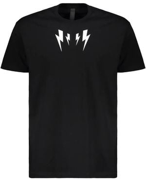 Neil Barrett Fair Isle Thunderbolt T-Shirt - Black