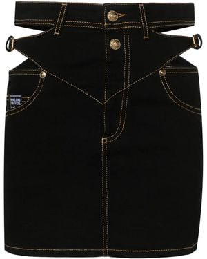 Versace Jeans Couture バロック バックル デニムスカート - ブラック