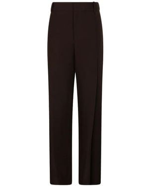 OSCAR THE COLLECTION Archie Wrap-Front Belt-Loops Trousers - Black