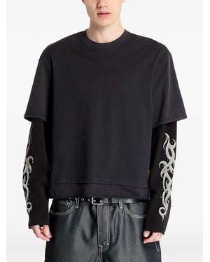 Guess Layered Graphic-Print T-Shirt - Black