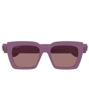 Gucci Sonnenbrille Mit Eckigem Gestell - Lila