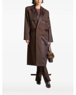 Manière De Voir Llona Belt-Detail Trench Coat - Brown
